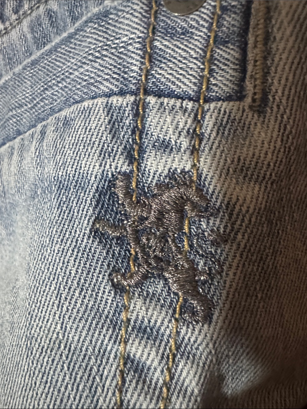 Express Faded Light Blue Distressed Denim Shorts - Picture 3 of 9